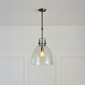 Wisteria Beatrice Glass Ceiling Pendant Light - Satin Nickel
