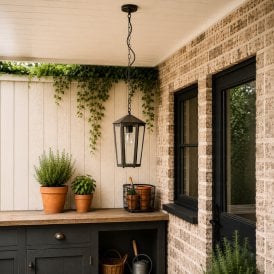 Wisteria Bibury Outdoor Pendant Porch Lantern - Aged Black