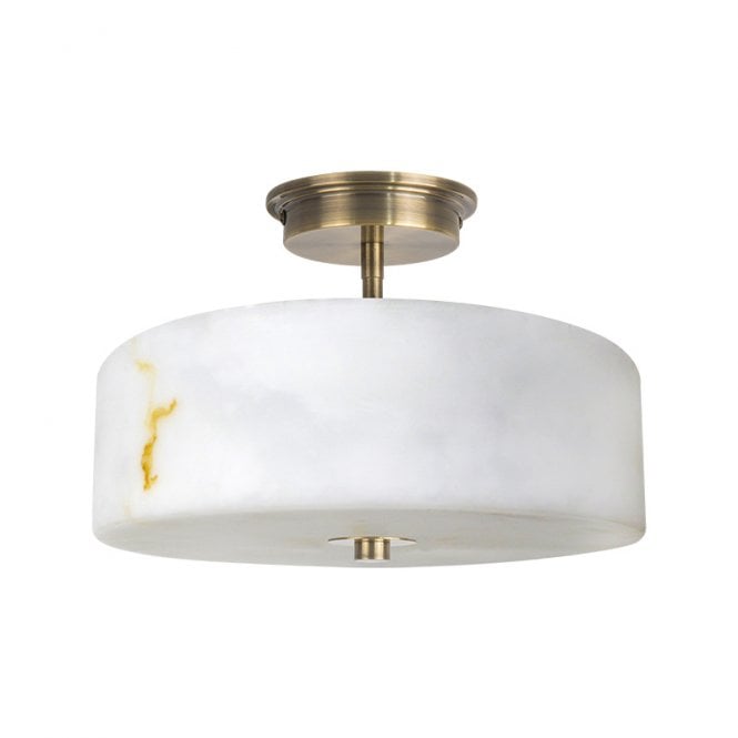 Wisteria  Blush Glass Semi Flush Ceiling Light - Alabaster