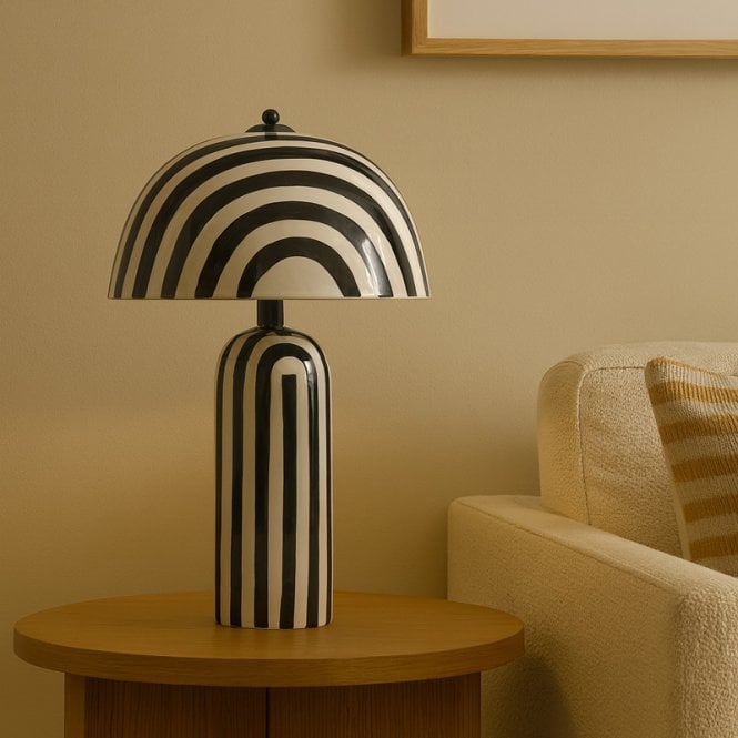 Wisteria  Bordeaux Ceramic Table Lamp - Black & White