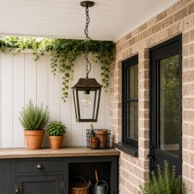 Wisteria Bourton Outdoor Pendant Porch Lantern - Bronze