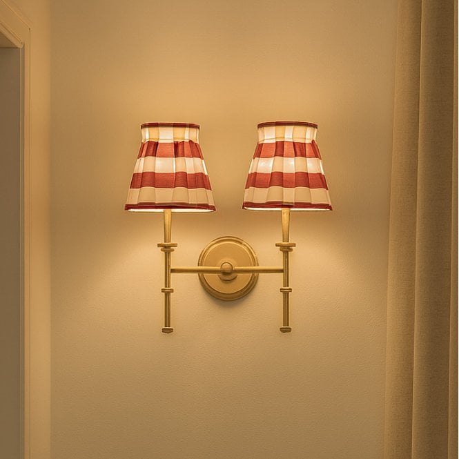 Wisteria  Boxie Twin Wall Light - Red & Gold