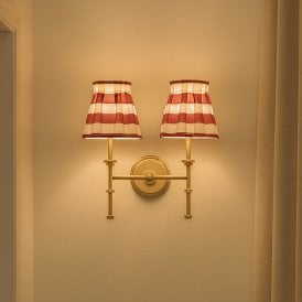 Wisteria Boxie Twin Wall Light - Red & Gold
