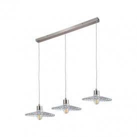 Wisteria Cambridge Glass Bar Ceiling Pendant Light - Satin Nickel