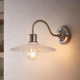 Wisteria Cambridge Glass Wall Light - Satin Nickel