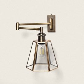 Dahlia Swing Arm Reading Light - Antique Brass