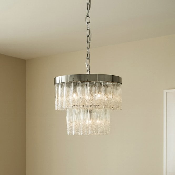 Wisteria  Dalia Clear Glass Chandelier - Chrome