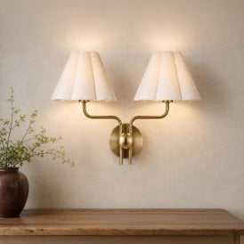 Wisteria Eloise Twin Wall Light - Antique Brass