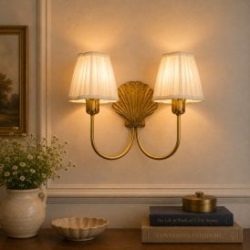 Wisteria Francesca Twin Wall Light - Antique Brass