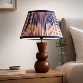 Wisteria Grove Wood Table Lamp with Theodora Shade - Burgundy