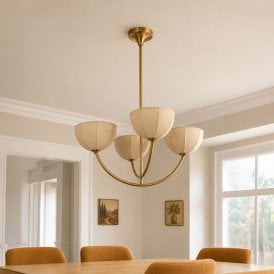 Wisteria Henrietta 4 Arm Ceiling Pendant Light - Antique Brass