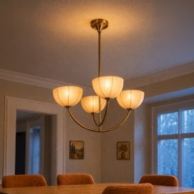 Wisteria Henrietta 4 Arm Ceiling Pendant Light - Antique Brass