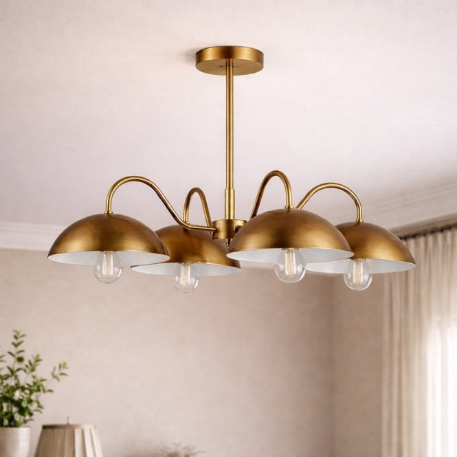 Wisteria  Isabella 4 Arm Ceiling Pendant Light - Aged Gold