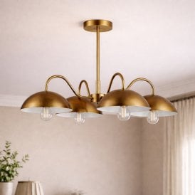 Wisteria Isabella 4 Arm Ceiling Pendant Light - Aged Gold