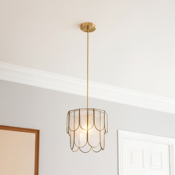 Wisteria  Jazmin Clear Glass Chandelier - Antique Brass