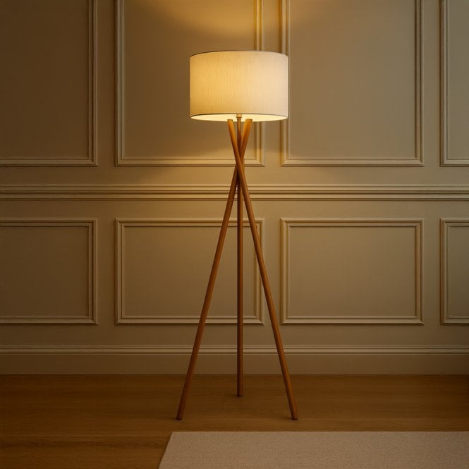 Wisteria  Lilian Wood Floor Lamp - Natural