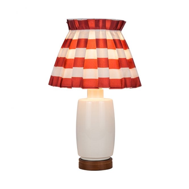 Wisteria  Lille Ceramic Box Pleat Table Lamp - White
