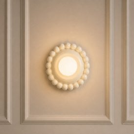 Wisteria Madeleine Ceramic Flush Wall Light - Cream