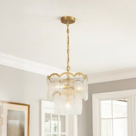 Wisteria Maison Clear Glass Chandelier - Antique Brass