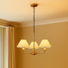 Wisteria Margaret 3 Arm Ceiling Pendant Light - Antique Brass