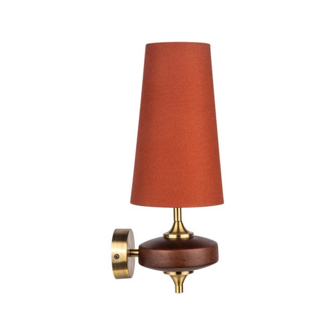 Wisteria  Mirabelle Wall Light - Antique Brass & Walnut
