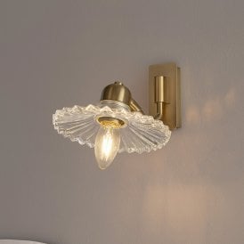 Wisteria Notting Adjustable Clear Glass Wall Light - Antique Brass
