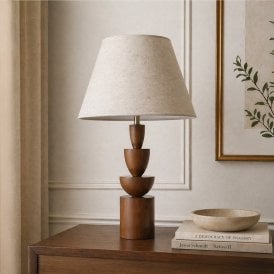 Wisteria Nova Linen Table Lamp - Wood