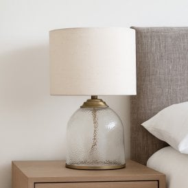 Wisteria Olive Glass Table Lamp - Brushed Nickel