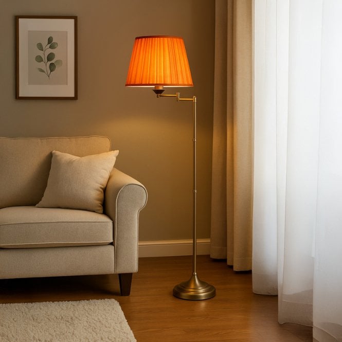 Wisteria Pear Floor Lamp - Antique Brass