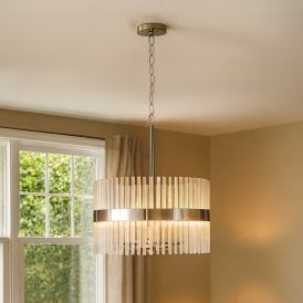 Wisteria Rosa Clear Glass Ceiling Pendant Light - Polished Nickel
