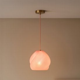 Wisteria Rosey Fibreglass Ceiling Pendant Light - Antique Brass