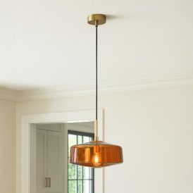 Wisteria Smokey Glass Ceiling Pendant Light - Brown