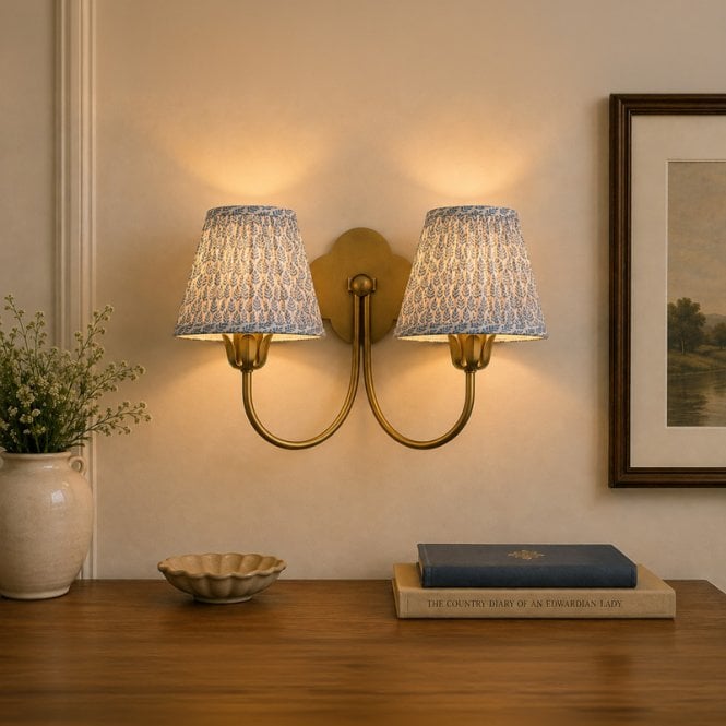 Wisteria  Sophie Twin Wall Light - Blue