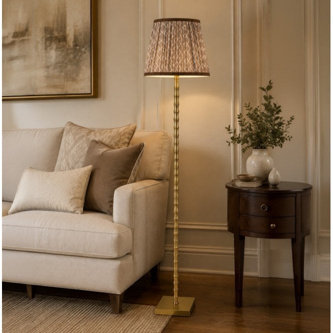 Wisteria  Sora House Faux Silk USB Rechargeable LED Floor Lamp - Brown