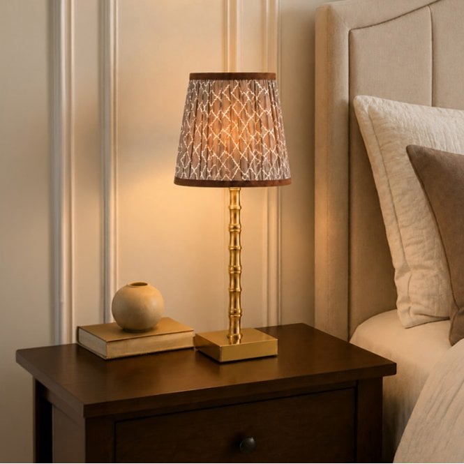 Wisteria  Sora House Faux Silk USB Rechargeable LED Table Lamp - Brown