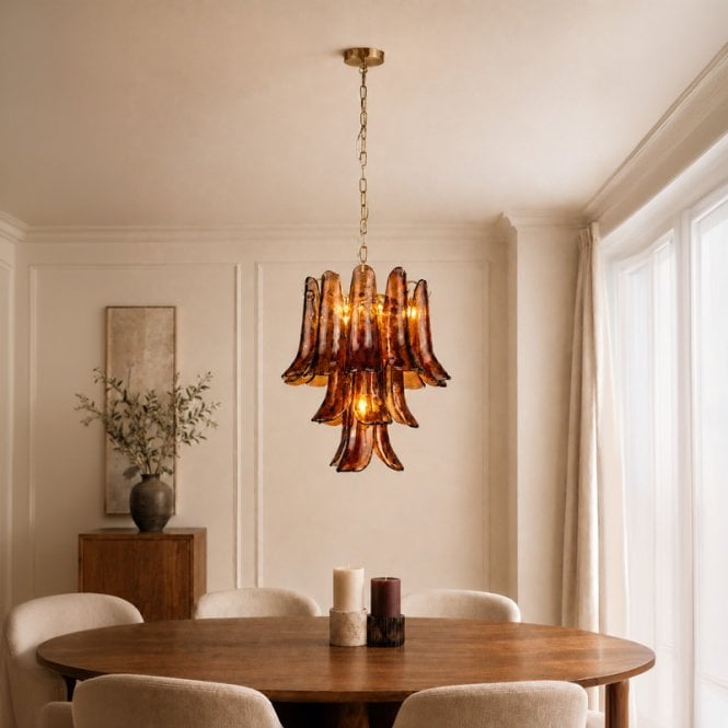 Wisteria  Tallulah Glass Chandelier - Amber