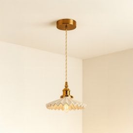 Wisteria Tiffany Ceramic Ceiling Pendant Light - White