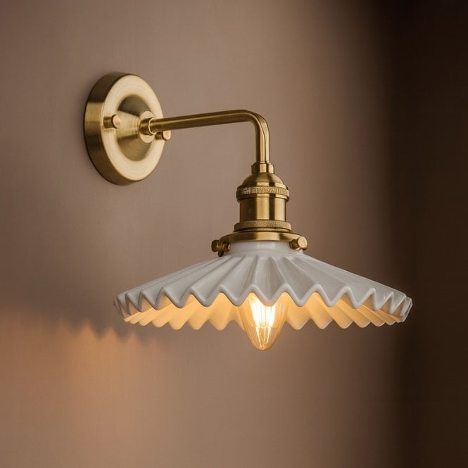 Wisteria  Tiffany Ceramic Wall Light - White