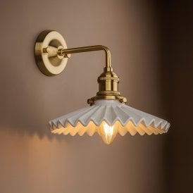 Wisteria Tiffany Ceramic Wall Light - White