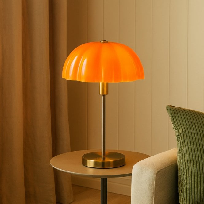 Wisteria Vivenna Wide Glass Table Lamp - Orange