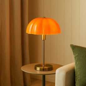 Wisteria Vivenna Wide Glass Table Lamp - Orange